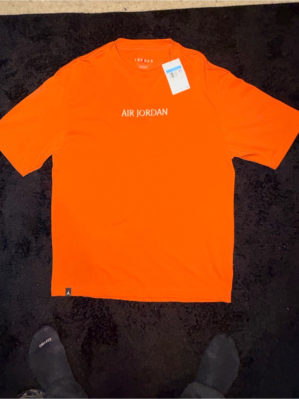 Jordan Orange "Air Jordan" Logo Tee